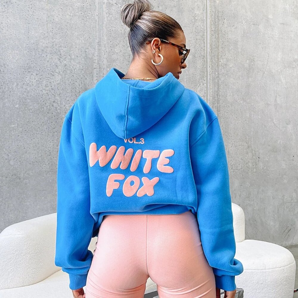 White Fox Boutique Offstage Hoodie - Azure (Blue) - Size S-XS - Unisex